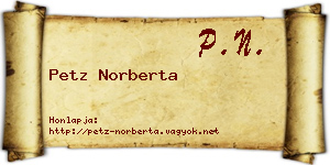 Petz Norberta névjegykártya